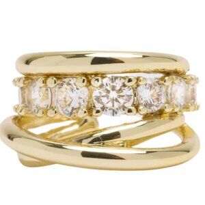 Oh She Fancy Gold Layered Diamond Ear Cuff Melinda Maria